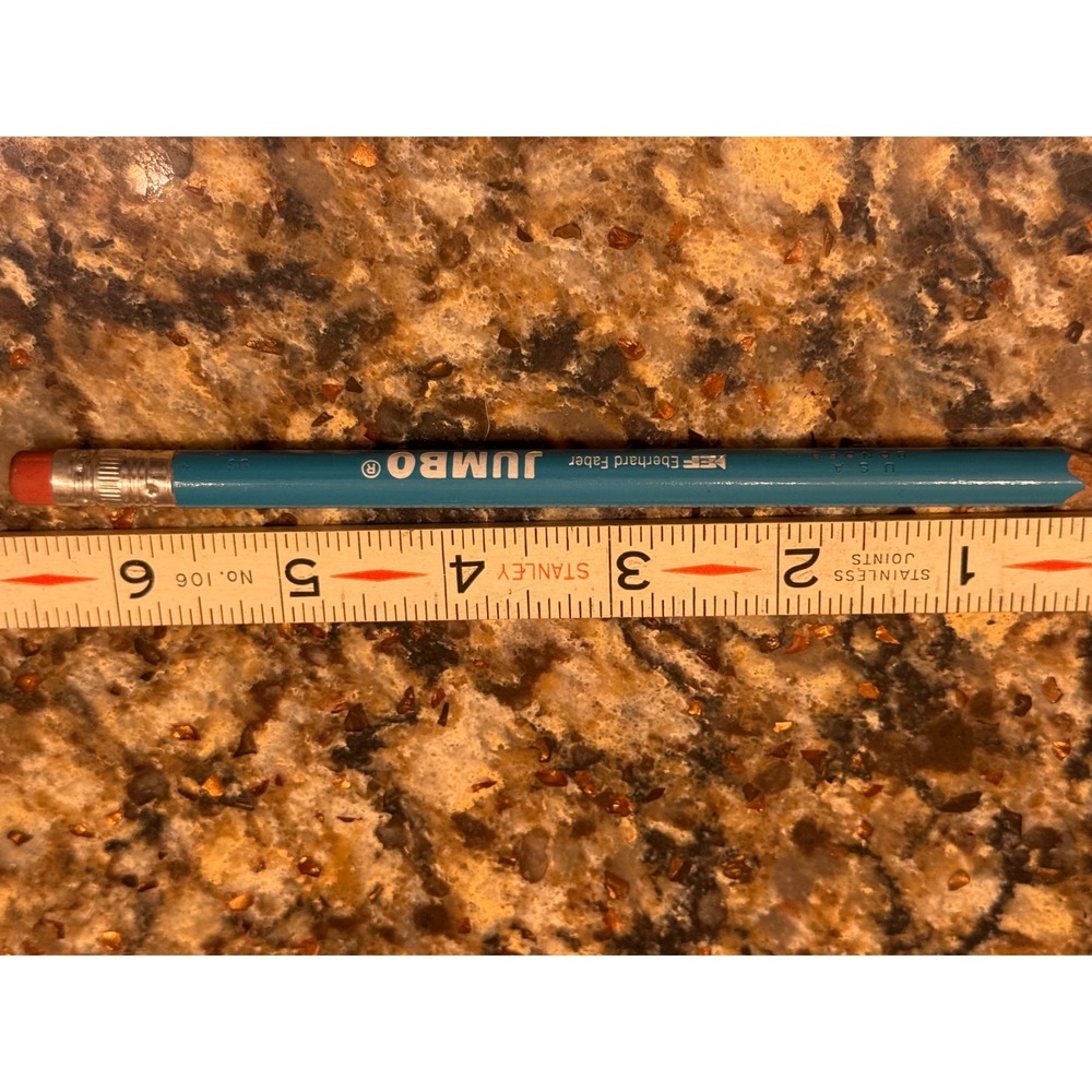 Vintage Eberhard Faber Jumbo Pencil Teal Blue Oversized Round USA Made